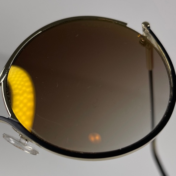 BALMAIN 52mm Round Sunglasses Gold Made In France display picture 3